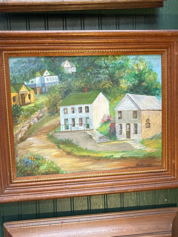 Wood Framed Acrylic Cardiff Hill Painting #21