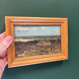 Wood Framed Print - Farmhouse Landscape with Cows