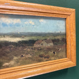 Wood Framed Print - Farmhouse Landscape with Cows