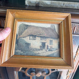 Old Cottage Print in Vintage Wood Frame
