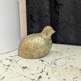 Vintage solid brass quail 2-1/2"H