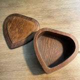 Carved wood heart dish