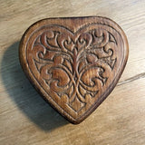 Carved wood heart dish