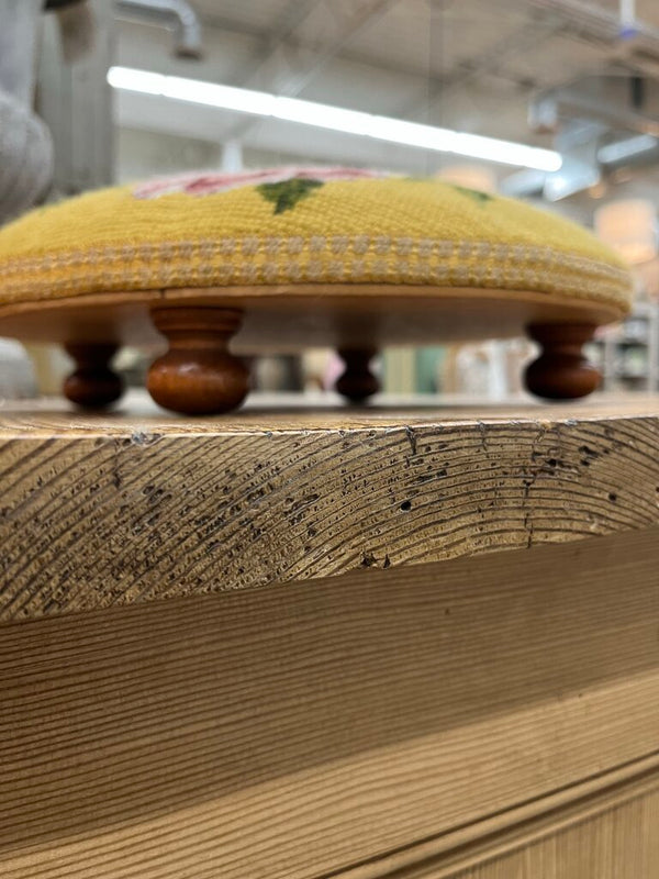 Antique embroidered stool