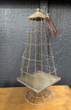 Antique wire egg gathering basket with removable tray 16"H