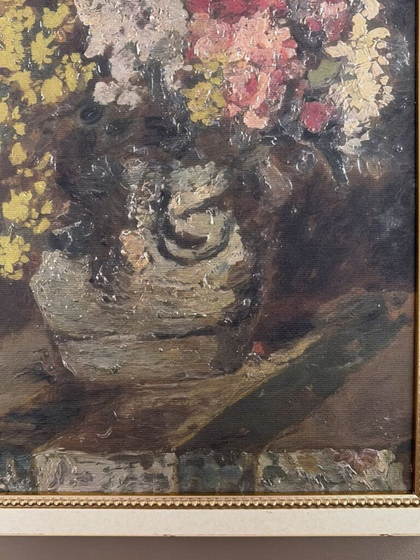 Vase of Pink & Yellow Flowers Framed (11x15)