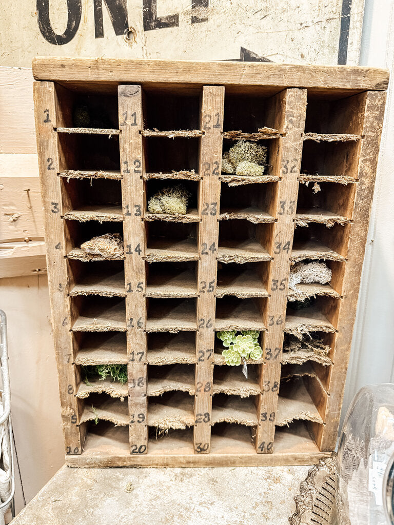 Wooden cubby with numbers