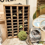 Wooden cubby with numbers