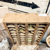 Wooden cubby with numbers