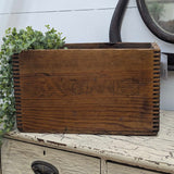 Vintage wood crate with handles, solid and sturdy!