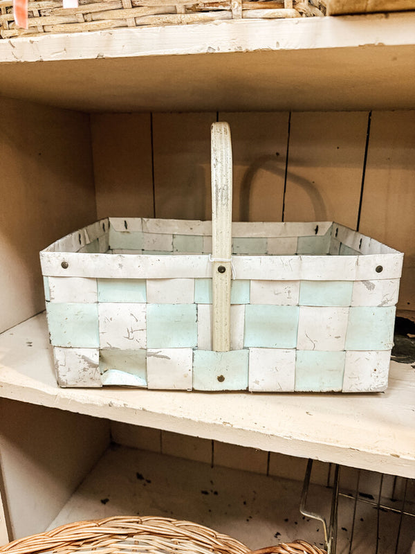 Vintage metal woven basket