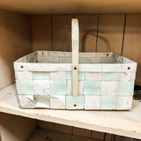 Vintage metal woven basket