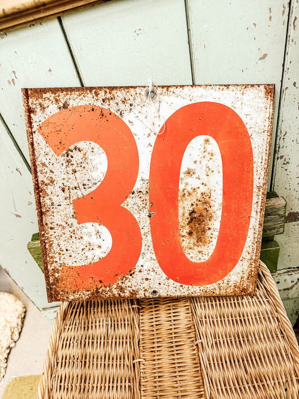 Rusty Metal Number sign