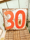 Rusty Metal Number sign