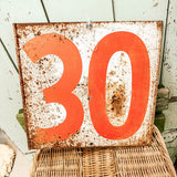 Rusty Metal Number sign