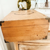 Wooden box with horse carving