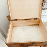 Wooden box with horse carving