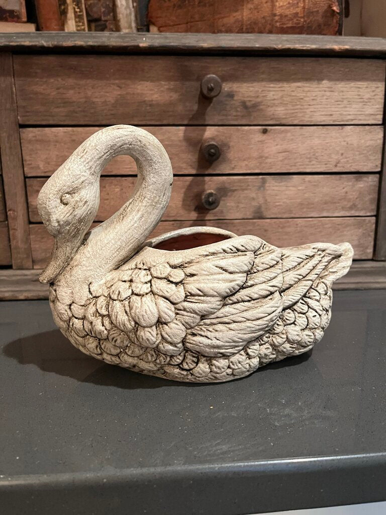 Tea stained swan planter
