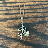 Bird on branch necklace
