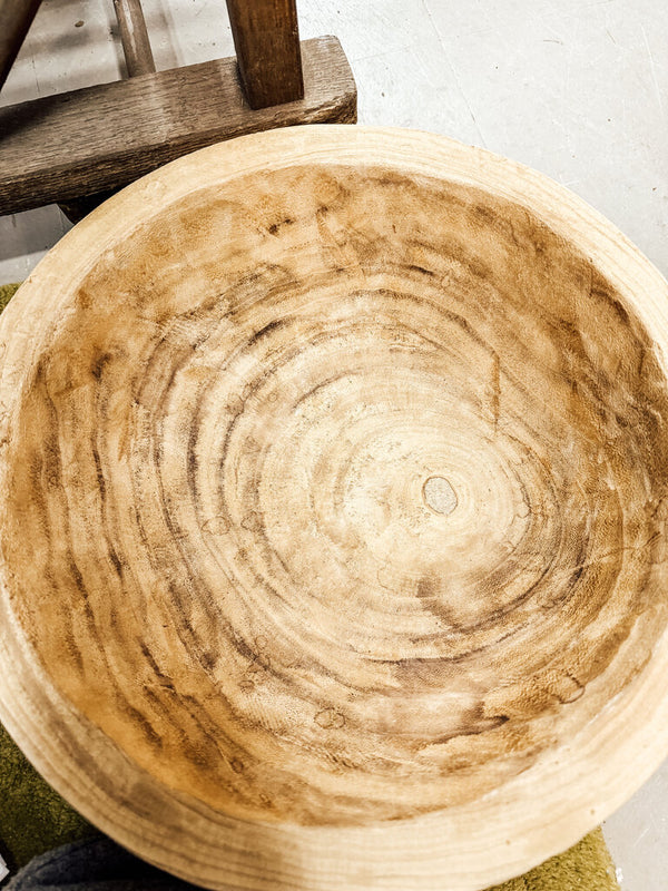 Large Round Wooden bowl