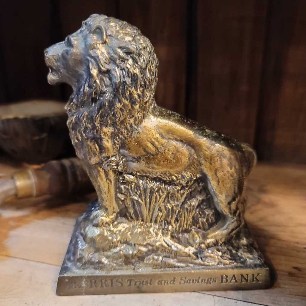 Vtg Harrison Bank Lion Statue *no bottom