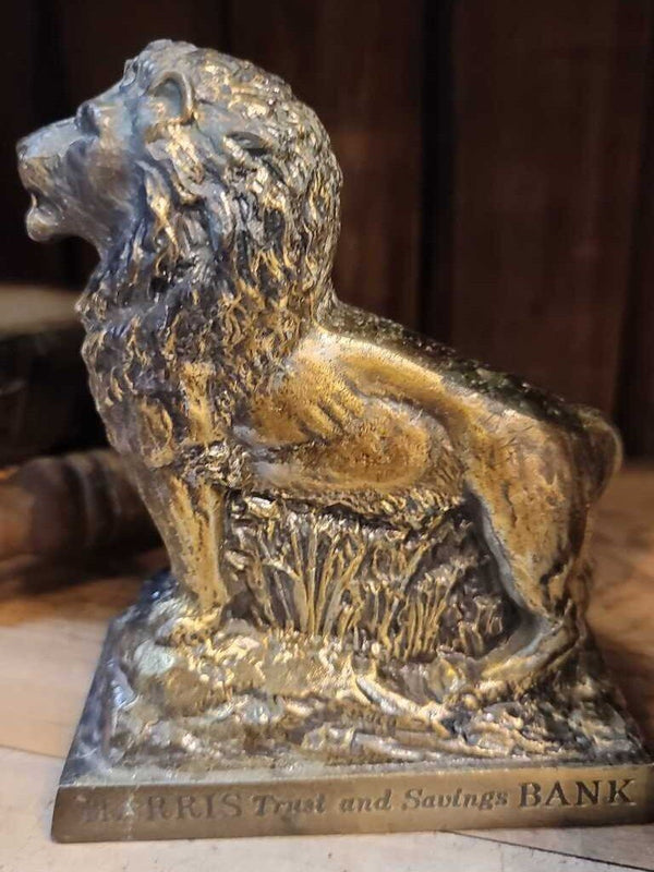 Vtg Harrison Bank Lion Statue *no bottom
