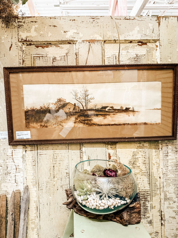 Original minimalistic watercolor landscape