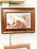 Framed white heron
