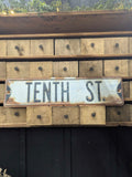 Vintage Tenth Street sign 6" x 24"