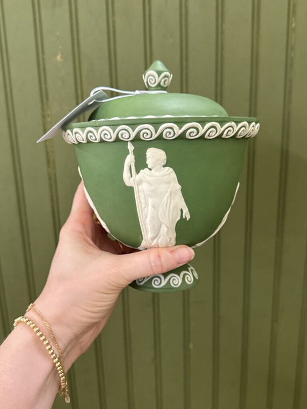 Green Trinket Bowl w/Lid