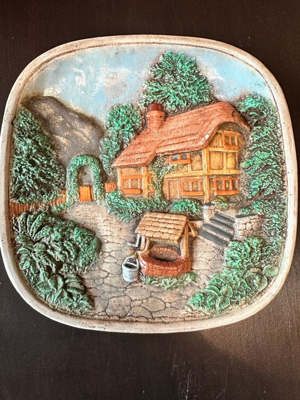 Hand Painted English Chalkware Plaque
