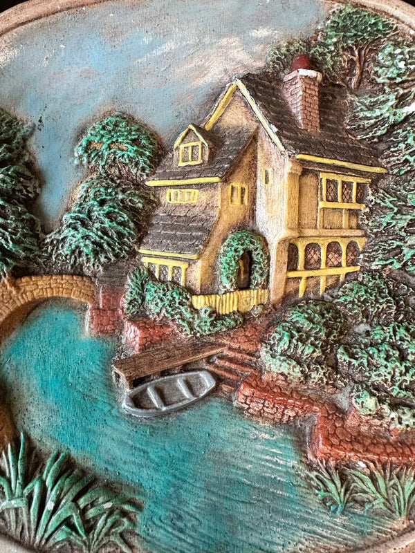 Hand Painted English Chalkware Plaque