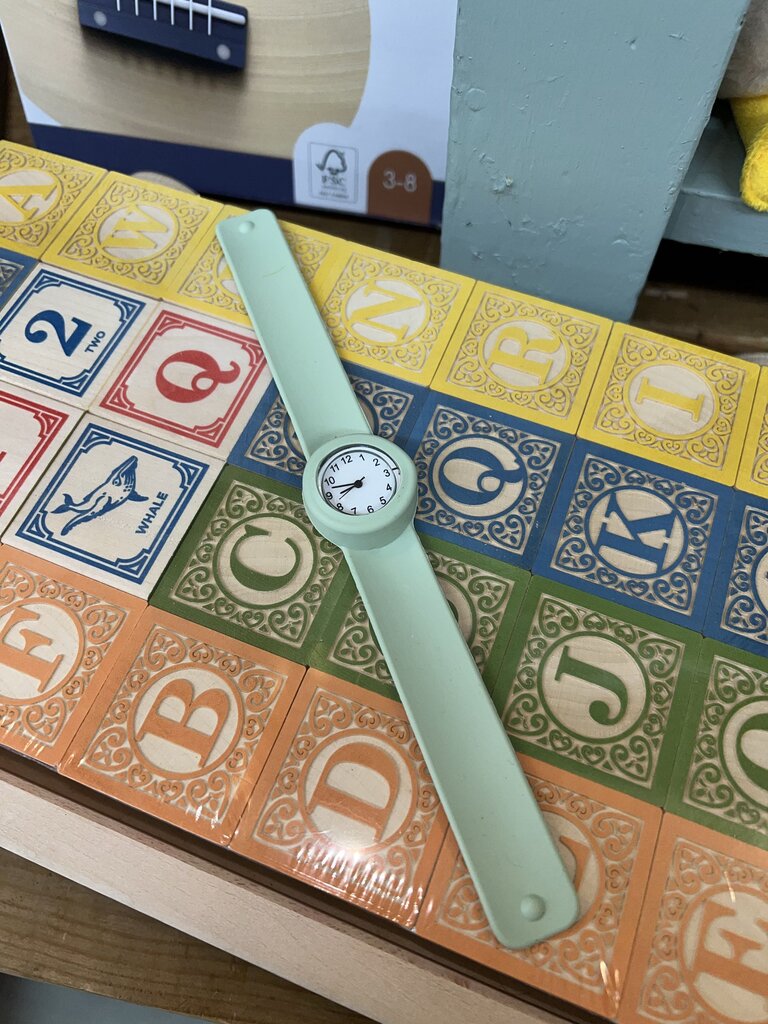 green slap bracelet watch