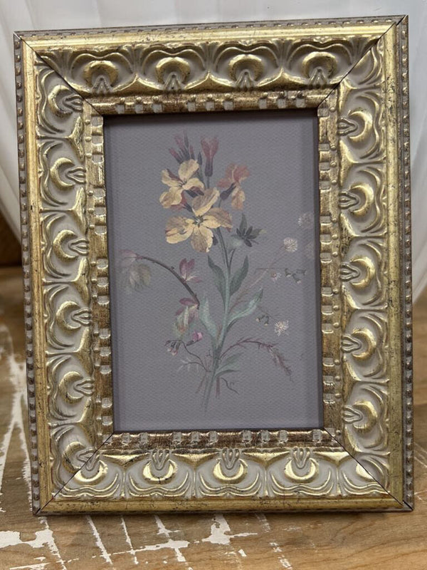5x7 French Wildflowers Framed Antique Art