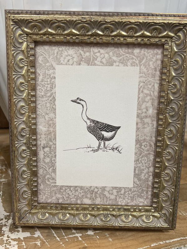8x10 Single Goose Framed Antique Art