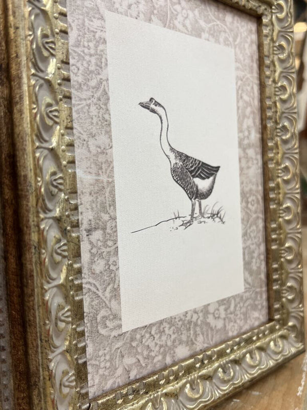 8x10 Single Goose Framed Antique Art