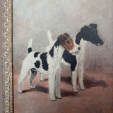 12x16 Two Fox Terriers Framed Antique Art