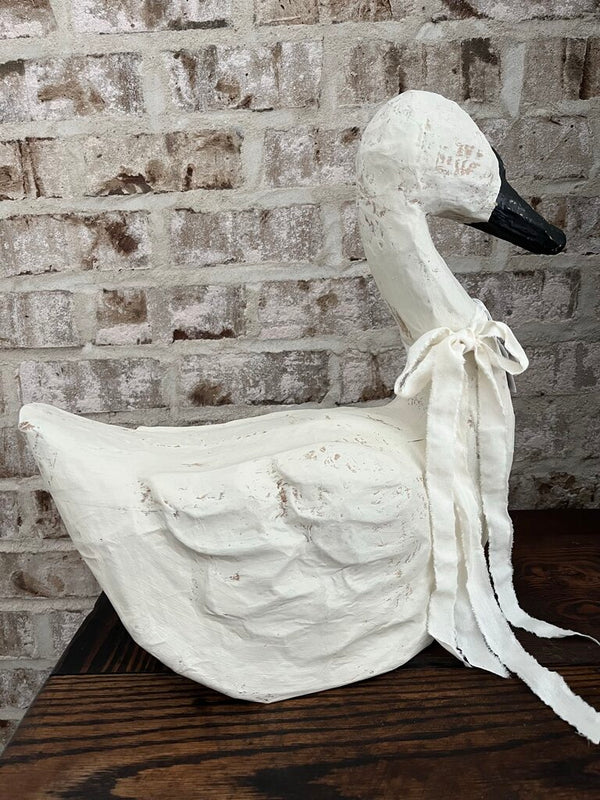 Paper mache swan