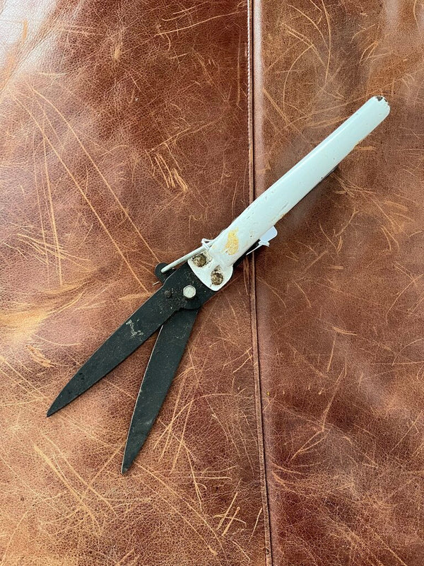 Vintage white garden shears