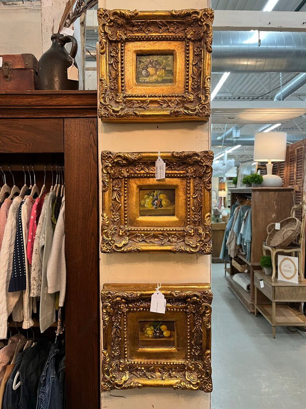 Original oil painting (2) in antique frame