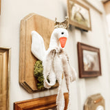 Taxidermy swan with crown