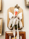 Taxidermy swan with crown