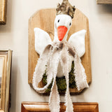 Taxidermy swan with crown