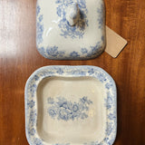 19th Century English Pottery - Asiatic Pheasants - Sm Square Covered Dish