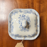 19th Century English Pottery - Asiatic Pheasants - Sm Square Covered Dish