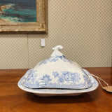 19th Century English Pottery - Asiatic Pheasants - Sm Square Covered Dish