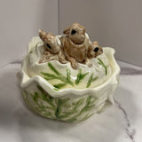 white cabbage bowl with bunny lid