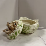 white cabbage bowl with bunny lid