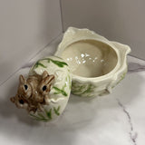 white cabbage bowl with bunny lid