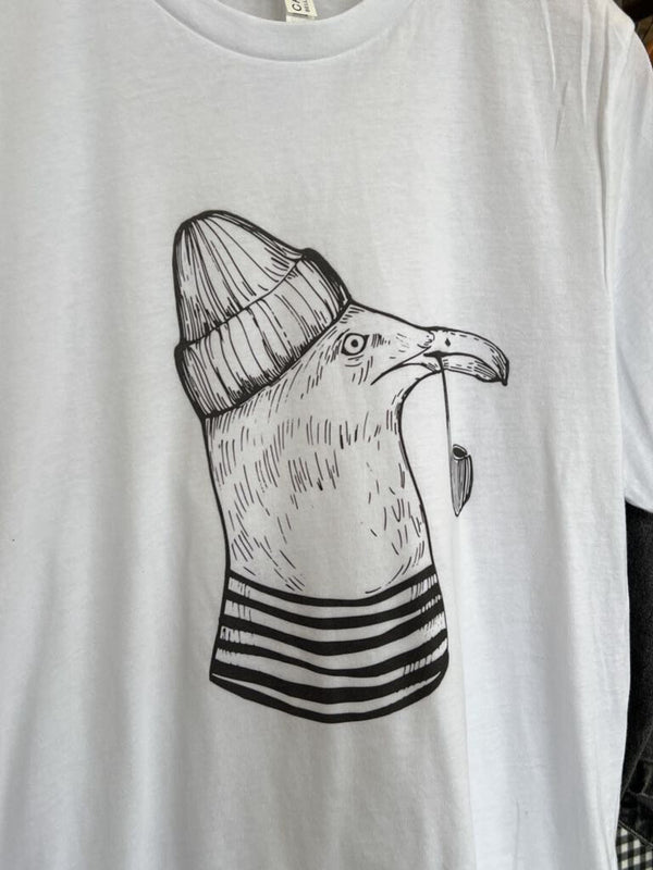 nautical sailor sea gull with pipe graphic tee